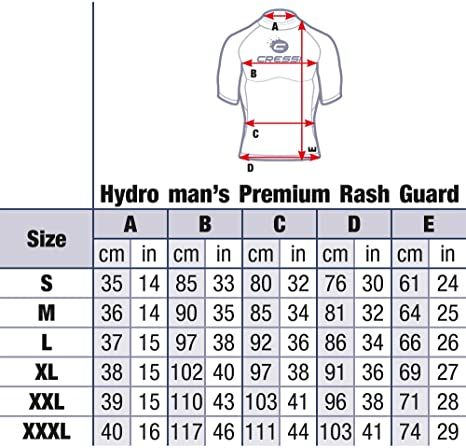 Cressi Hydro RashGuard UV T-Shirt für Herren XL schwarz