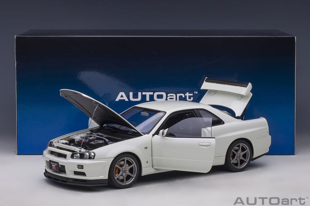 AutoArt Nissan Skyline R34 V-spec II Weiss 1:18