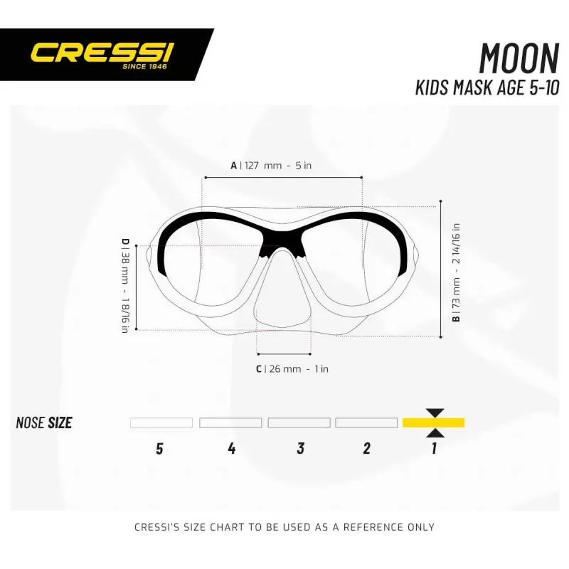 Cressi Kinder Tauchmaske Moon Transparent/Blau