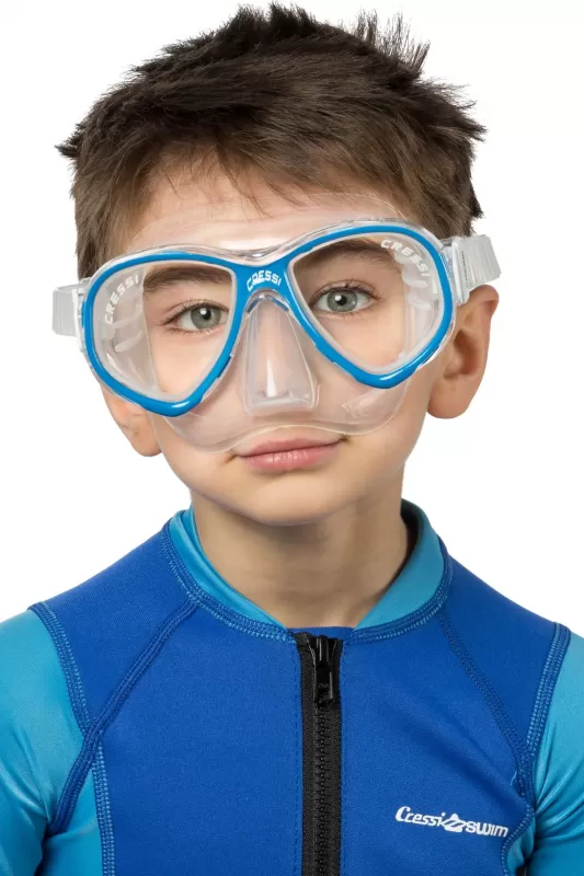Cressi Perla Kinder Taucherbrille Transparent/Blau