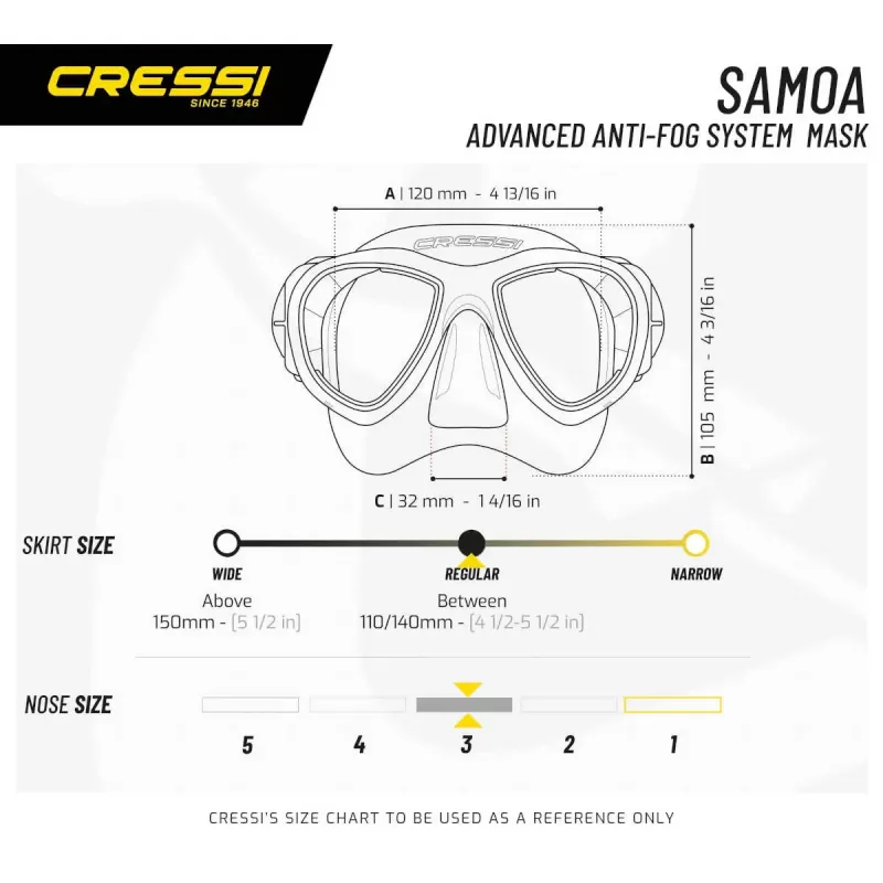 CRESSI Samoa Tauchmaske Transparent/blau