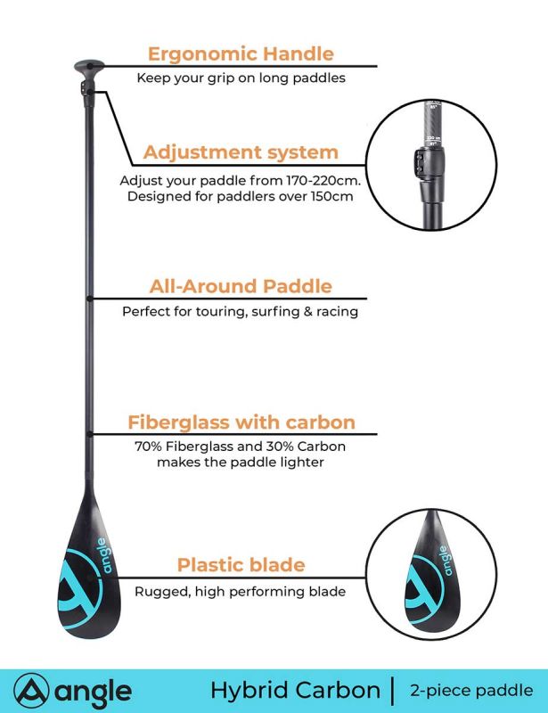 Angle sup Paddel HYBRID carbon 6 2-teilig