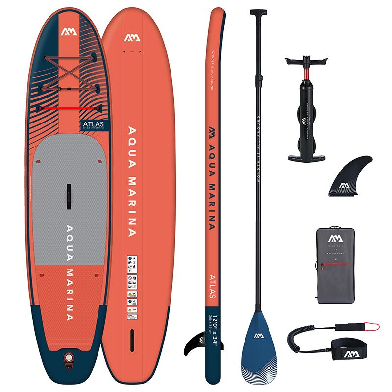 aqua marina sup board aufblasbar atlas 120 paddel