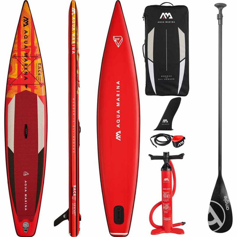 aqua marina sup board aufblasbar race 126  140 paddel