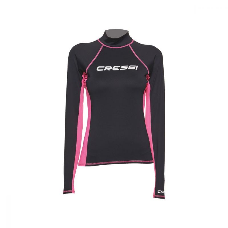 Cressi Damen Rash Guard Ärmel Lange schwarz/rosa L