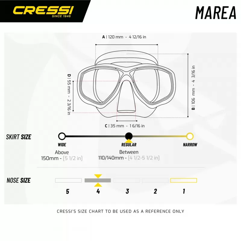 Cressi Marea Tauchmaske Helles blau