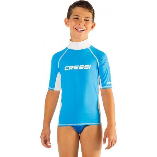 cressi rash guard armel kurze fur kinder blau