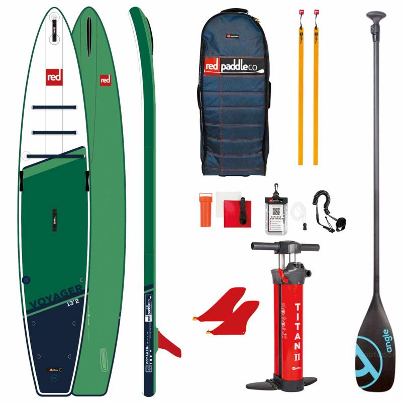 Red Paddle Co SUP Board 13'2'' Voyager + Angle PERFORMANCE Paddel